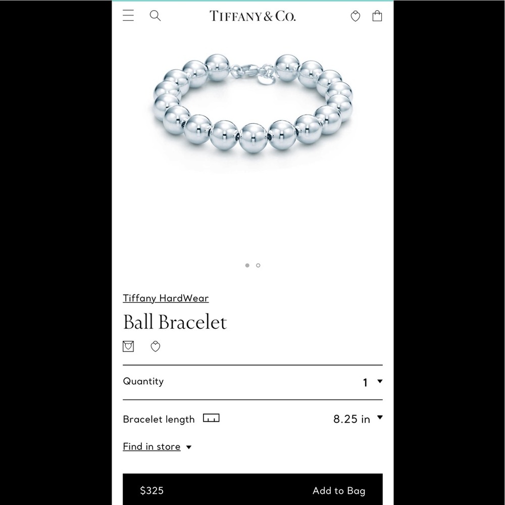 Tiffany HardWear 10mm Ball Bracelet - 8.25” Length
